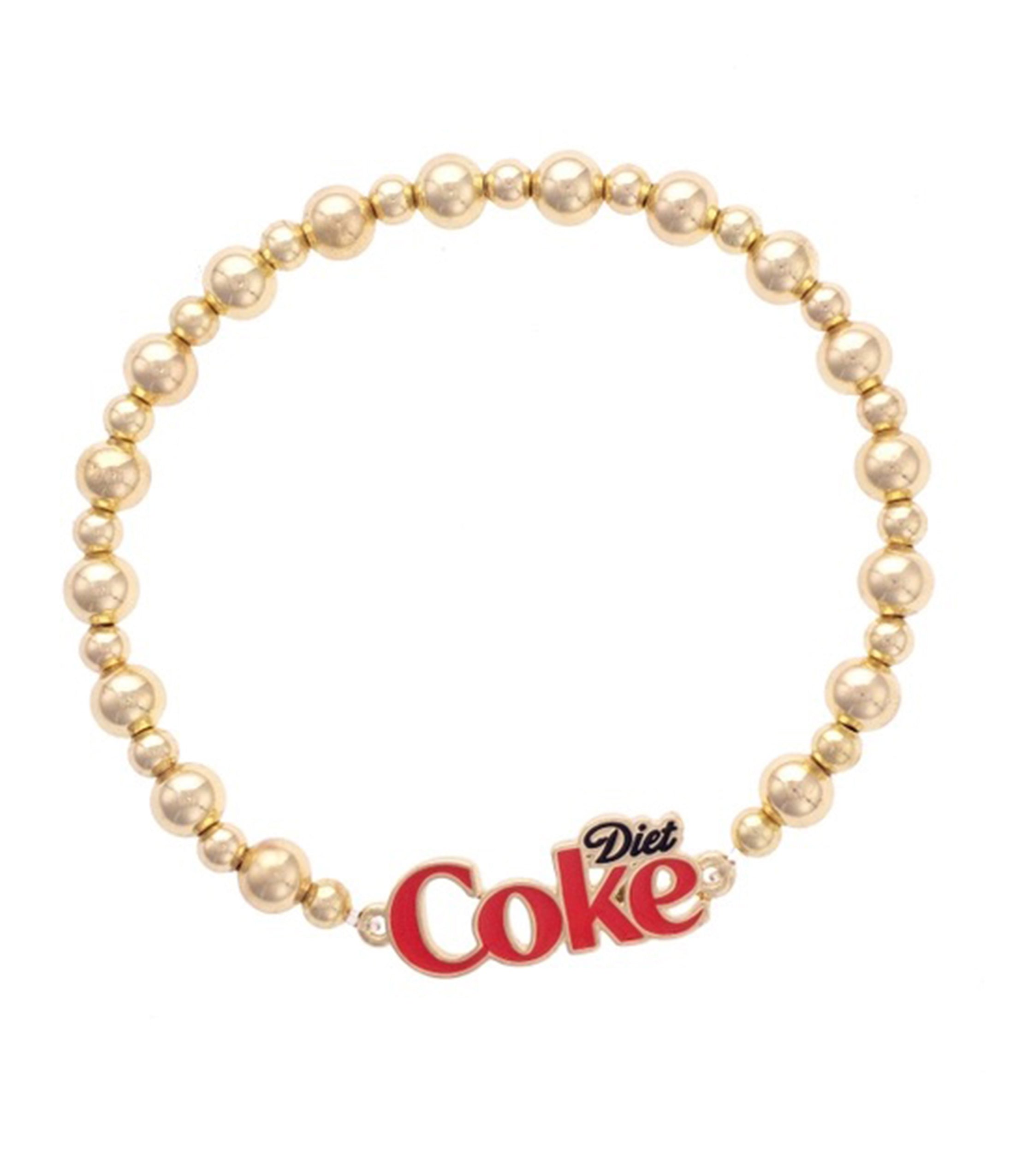 Diet Coke Beaded Stretch Bracelet