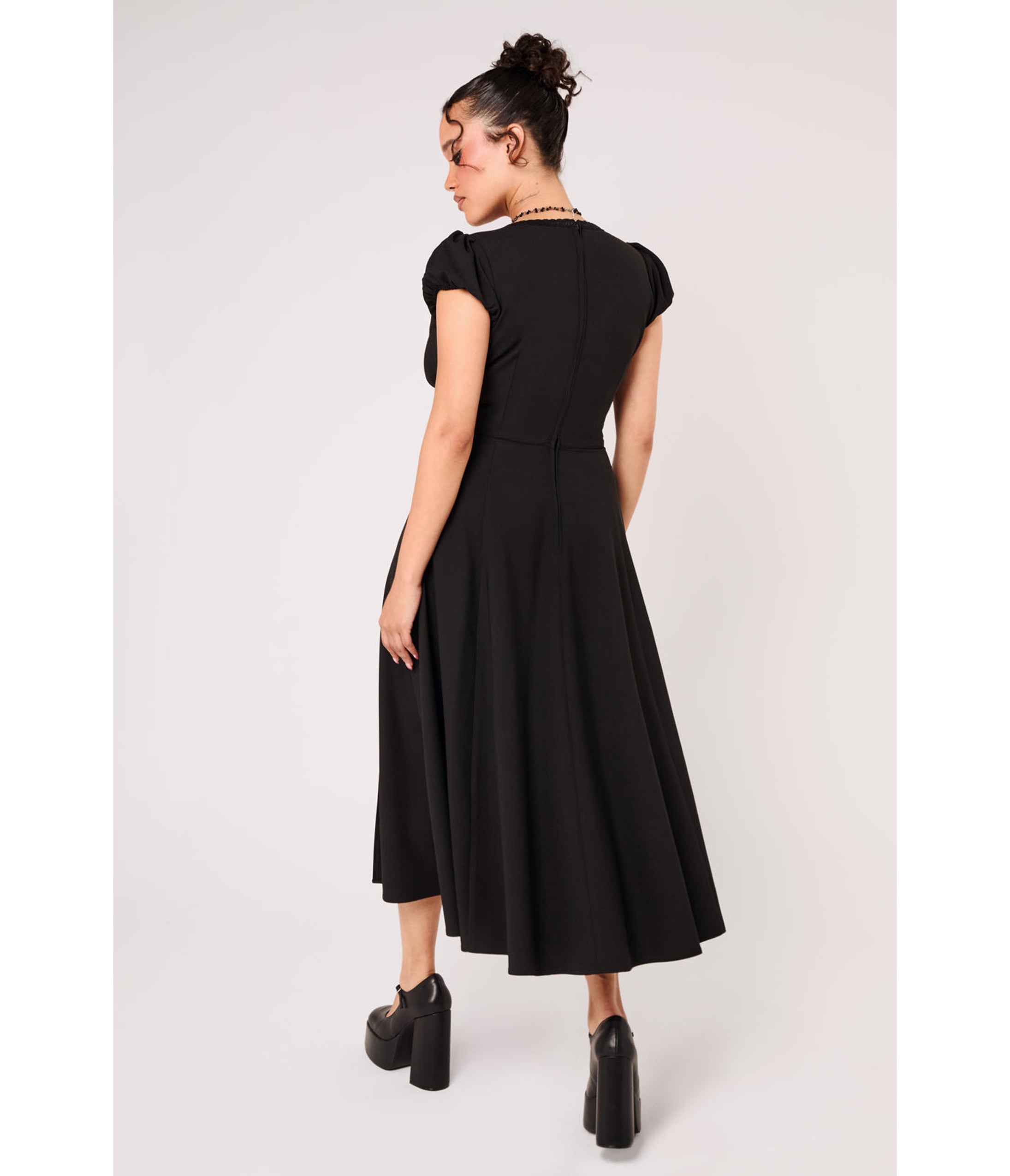 Hell Bunny Black Moth Embroidered Interlude Dress