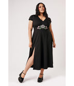 Hell Bunny Black Moth Embroidered Interlude Dress