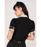 Hell Bunny Black Cathedral Embroidered Elizabeth Blouse