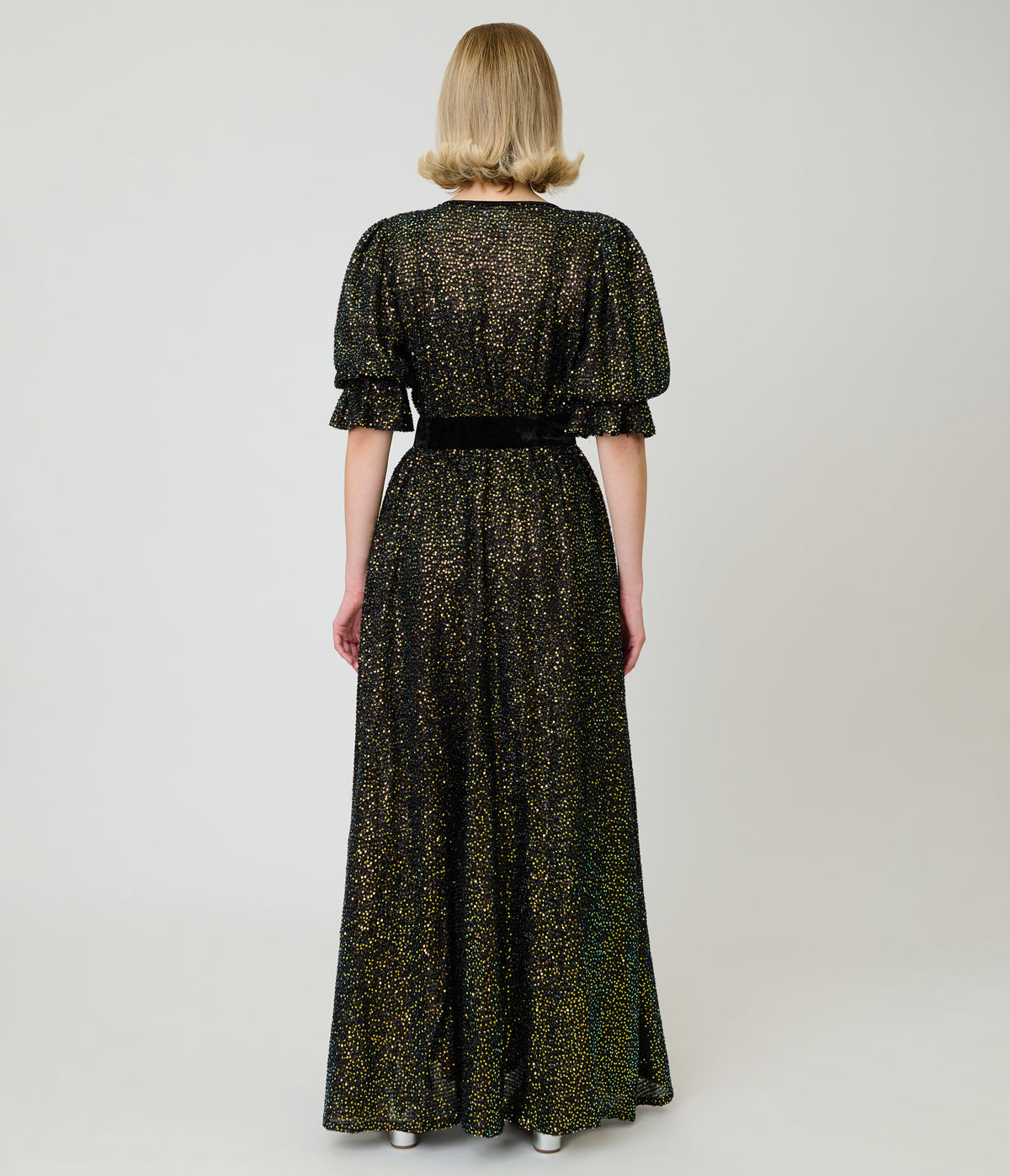 Unique Vintage Black Sequin Duster