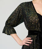 Unique Vintage Black Sequin Duster