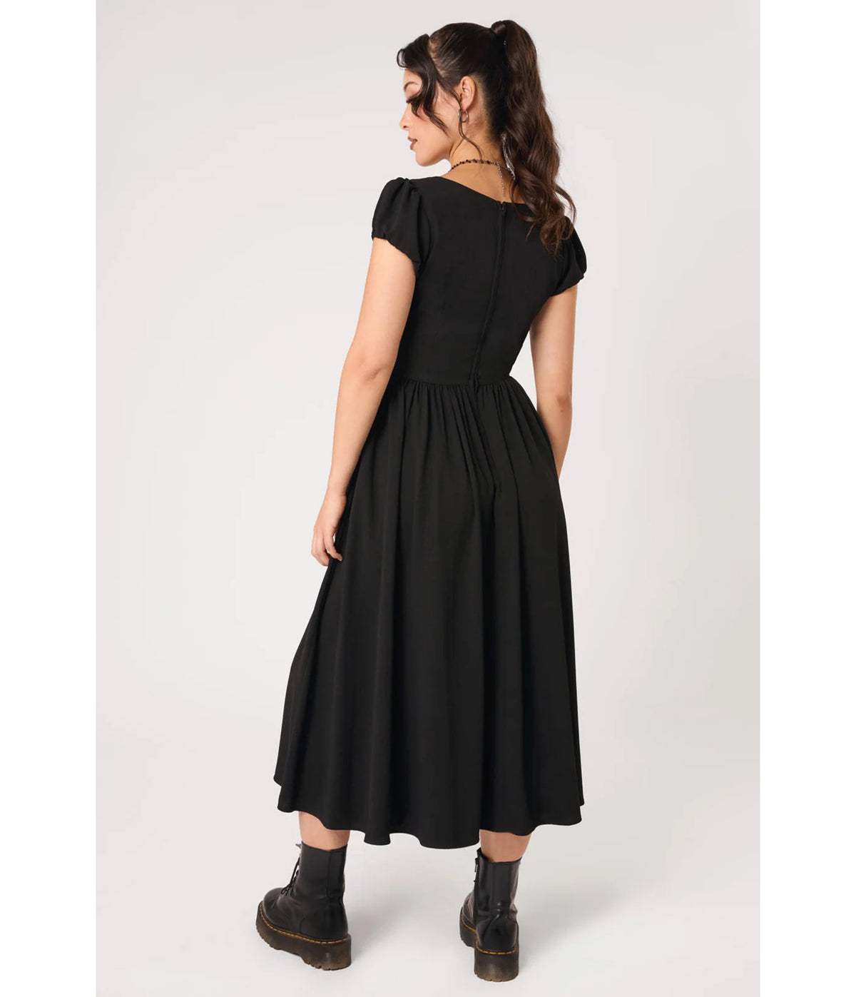 Hell Bunny Black Raven Nevermore Midi Dress