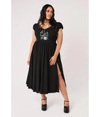 Hell Bunny Black Raven Nevermore Midi Dress
