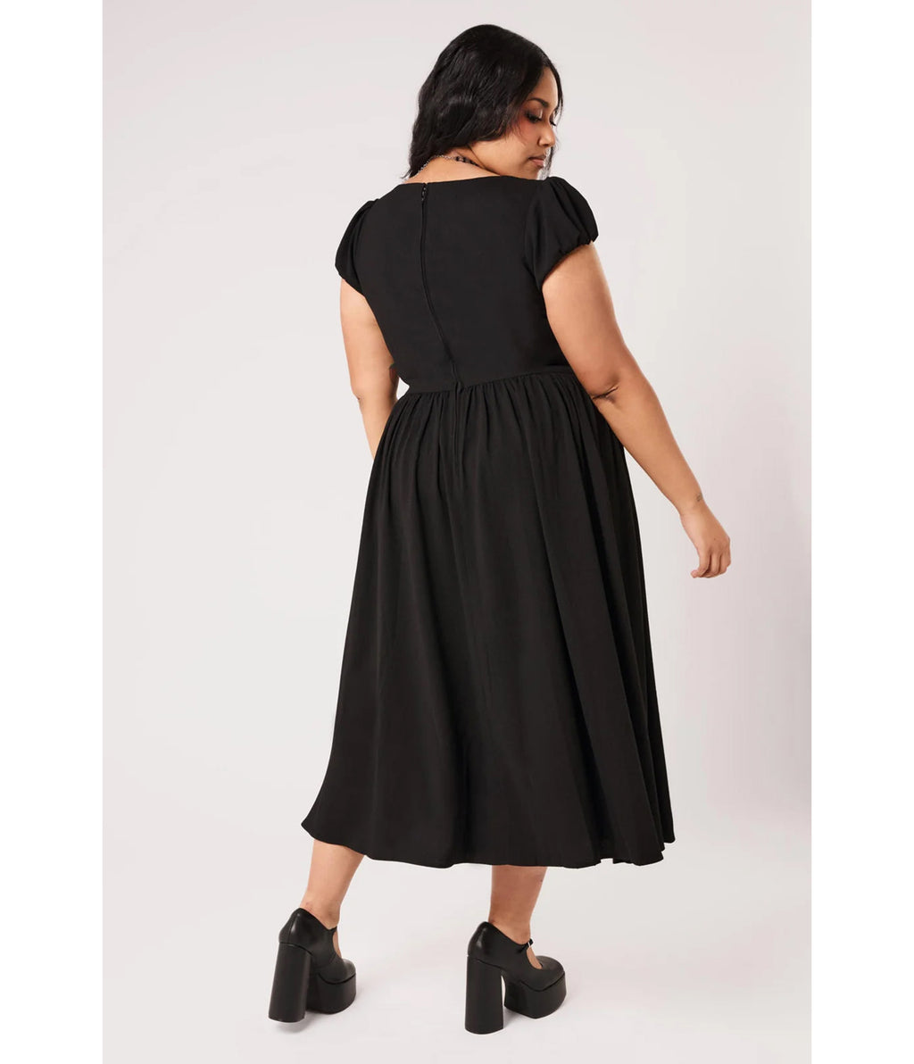 Hell Bunny Black Raven Nevermore Midi Dress