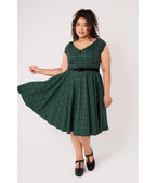 Hell Bunny Green Tartan Plaid Eden Dress