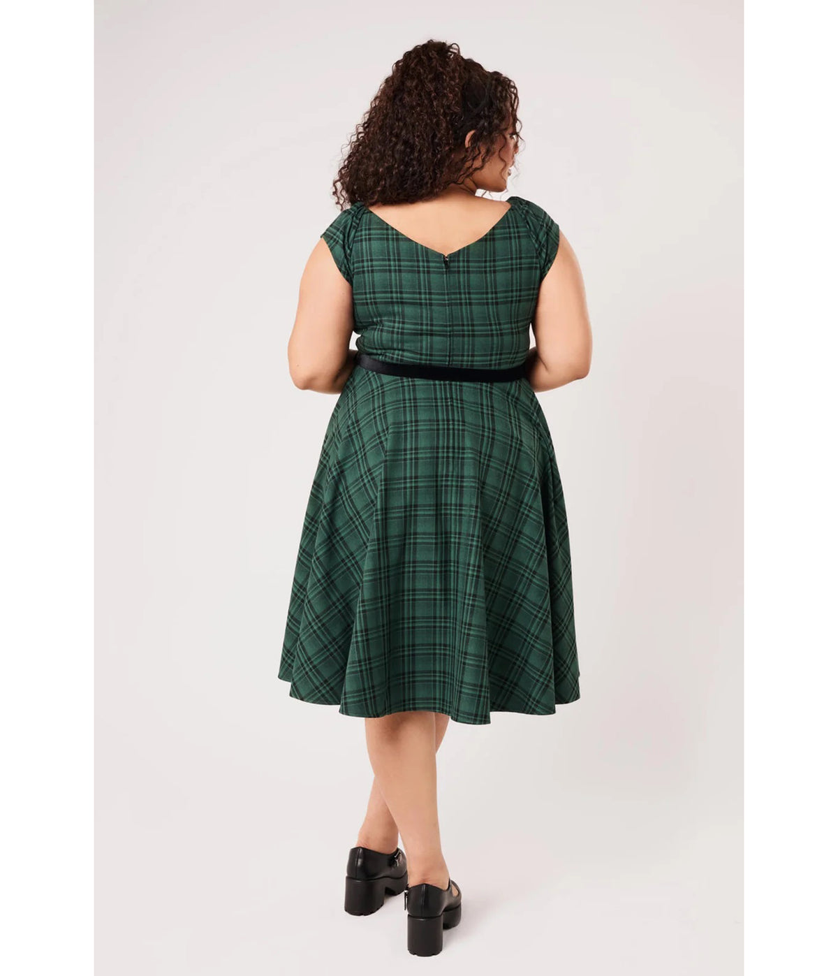 Hell Bunny Green Tartan Plaid Eden Dress