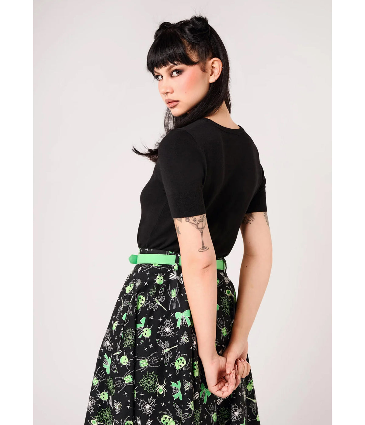 Hell Bunny Black & Green Jack-O-Lantern Top