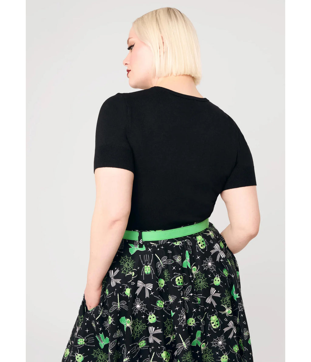 Hell Bunny Black & Green Jack-O-Lantern Top