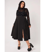 Hell Bunny Black Maude Midi Skirt