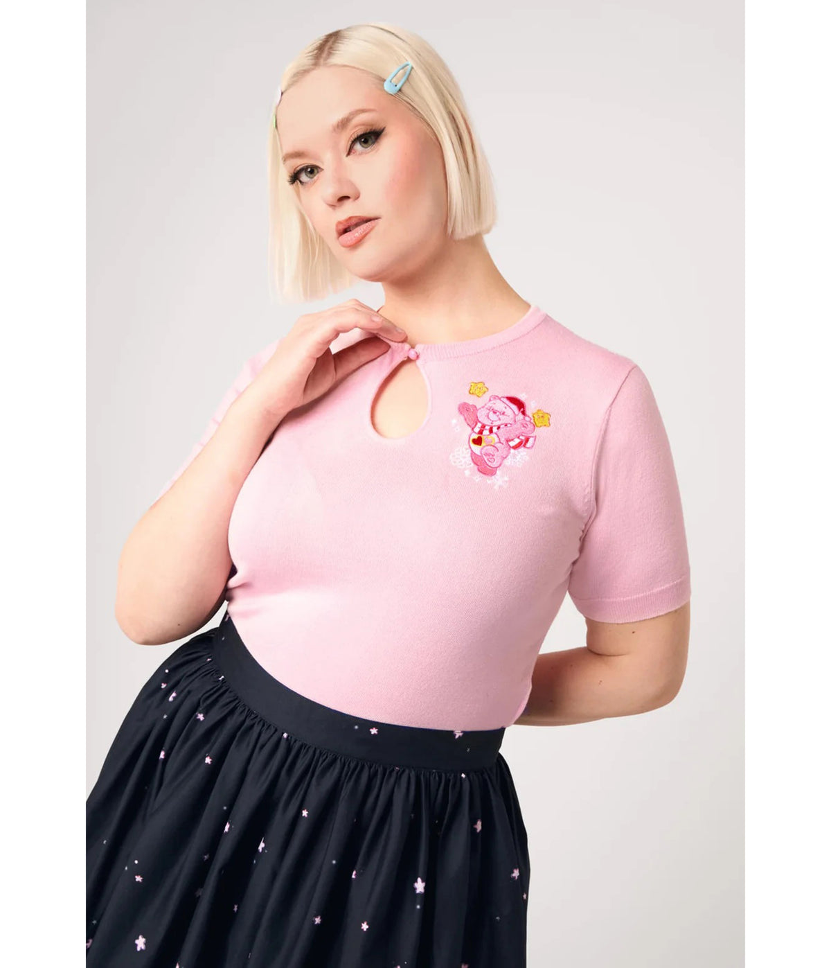 Hell Bunny Pink Snow Bear Top