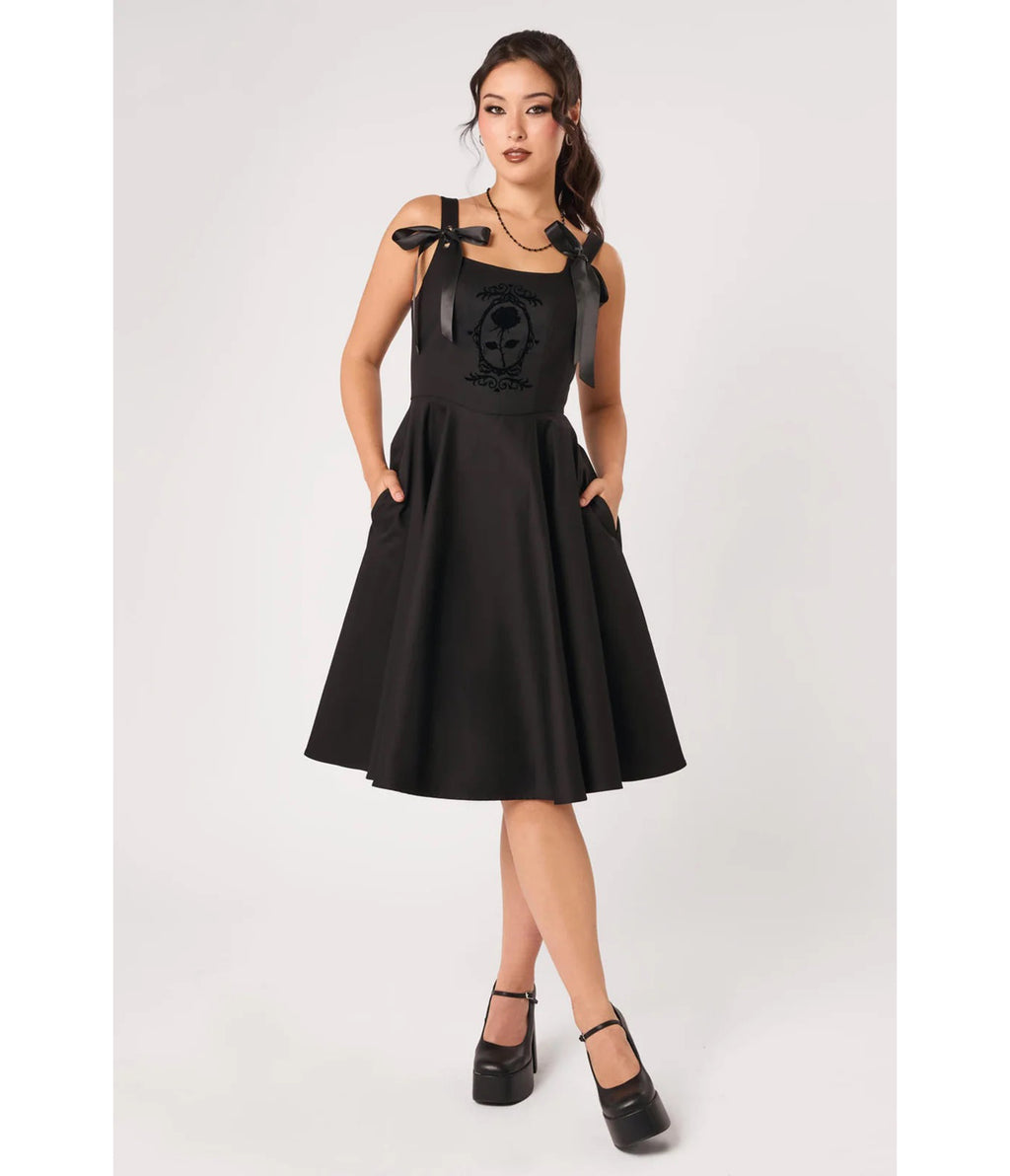 Hell Bunny Black Bow Esme Dress