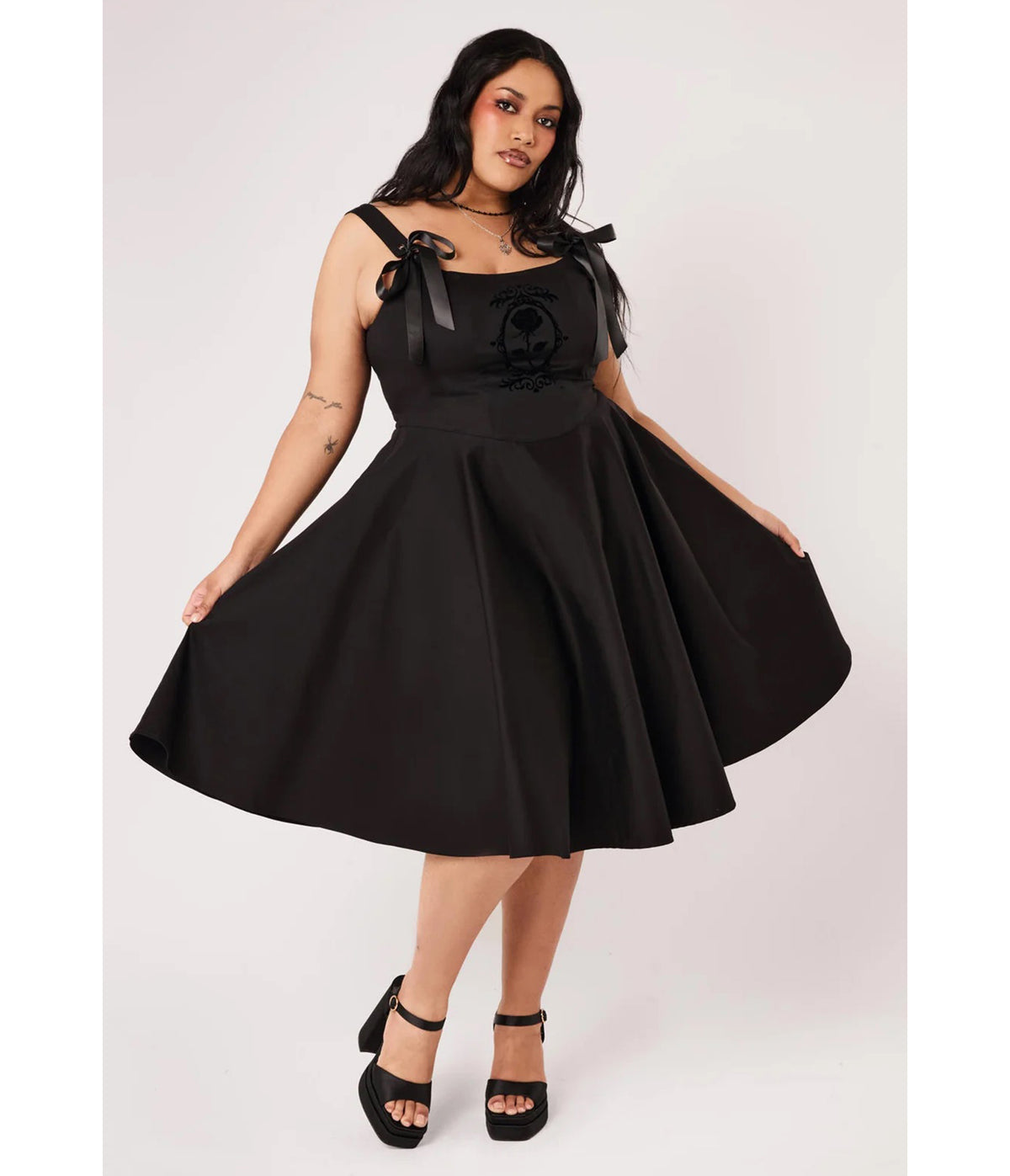 Hell Bunny Black Bow Esme Dress