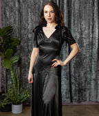 Witchwood Bags Black Satin Cecelia Maxi Dress