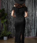 Witchwood Bags Black Lace Ruffle Off-Shoulder Wilhelmina Dress