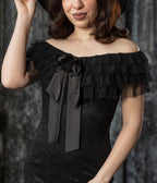 Witchwood Bags Black Lace Ruffle Off-Shoulder Wilhelmina Dress
