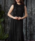 Witchwood Bags Black Kalma Ruffle Maxi Dress