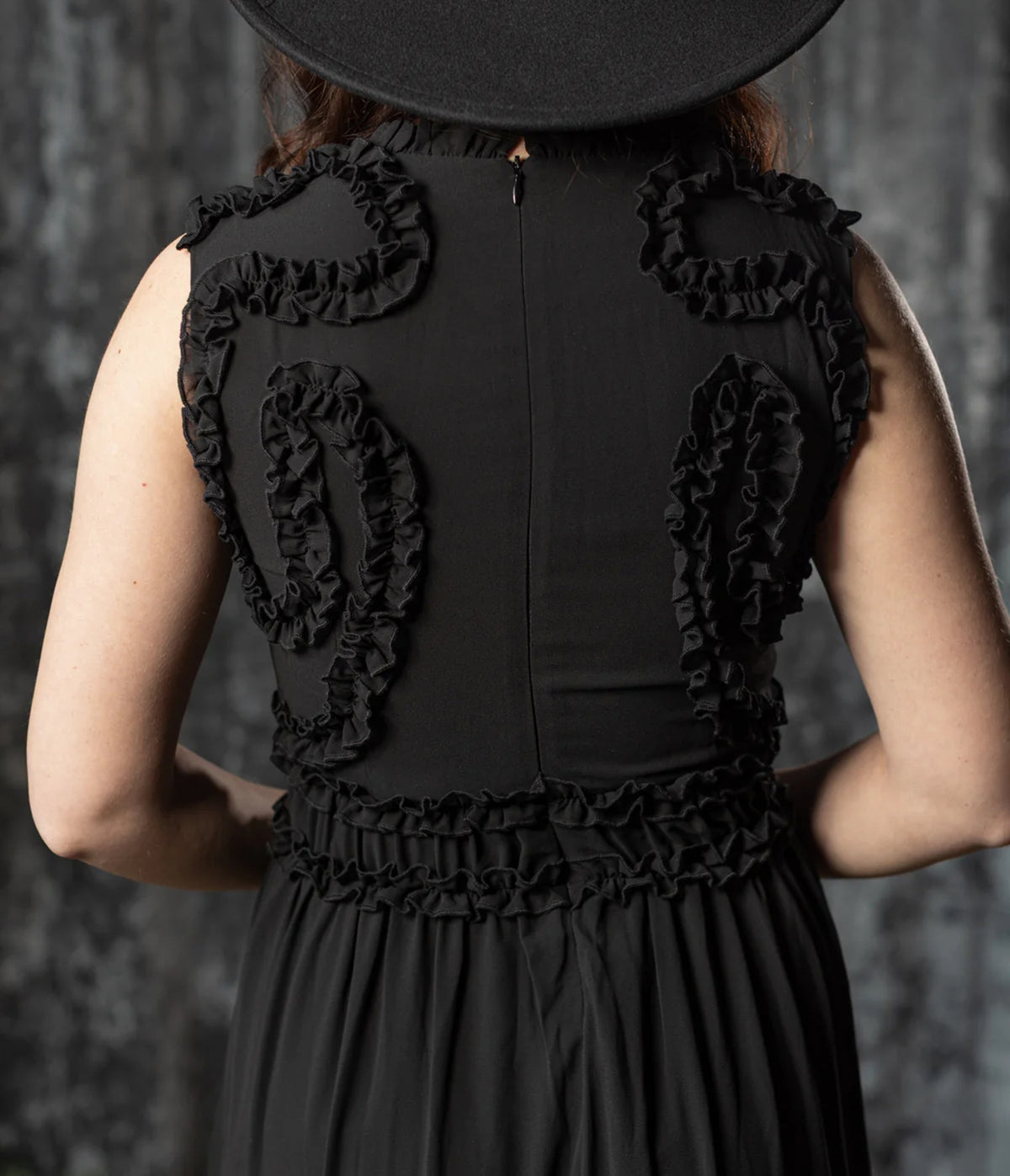 Witchwood Bags Black Kalma Ruffle Maxi Dress