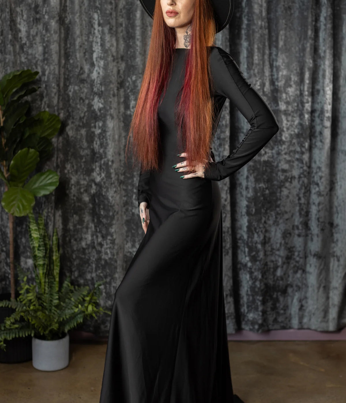 Witchwood Bags Black Open Back Helena Maxi Dress