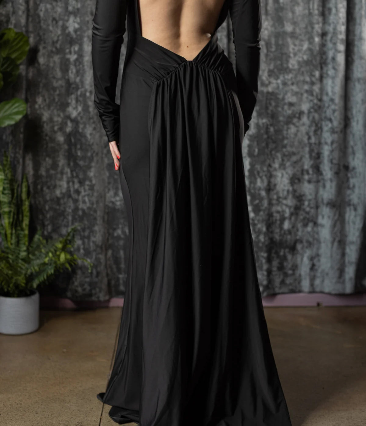 Witchwood Bags Black Open Back Helena Maxi Dress