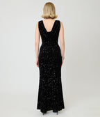 Unique Vintage Black Sequin Goldwyn Gown