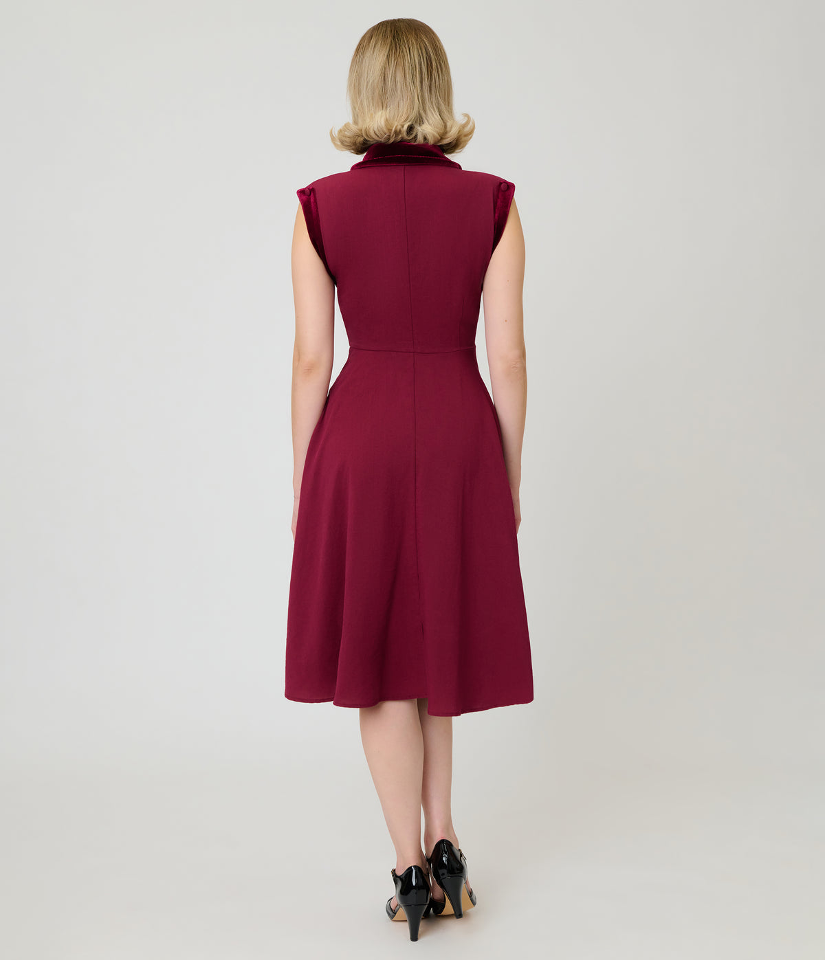 Unique Vintage Burgundy Gale Shirt Dress