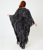 Smak Parlour Plus Size Black & Rainbow Sequin Fringe Angela Caftan Dress
