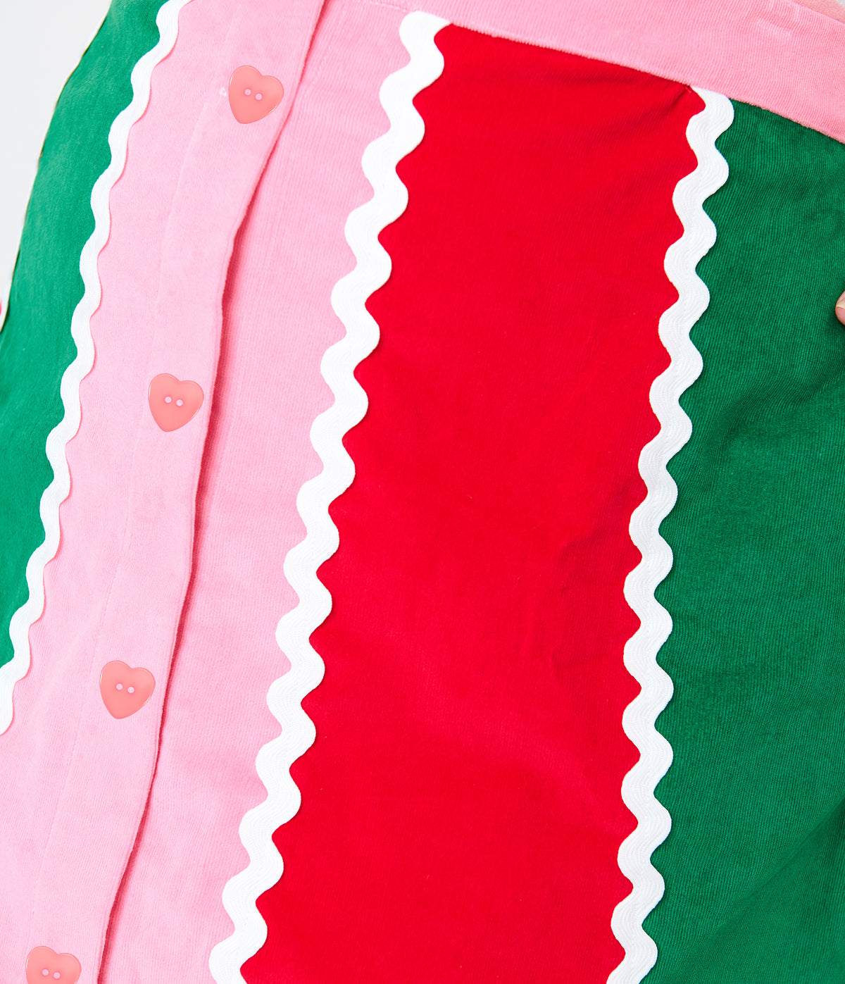 Smak Parlour Plus Size Candy Cane Christmas Stripe Campus Mini Skirt