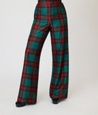 Smak Parlour Green & Red Oversize Plaid Wide Leg Trousers
