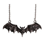 Silver Tone Bat Wing Necklace