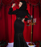 Elle Rebel Black Royal Guillotine Lace Maxi Dress