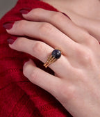 Gold Tone Skeleton Hand Statement Ring