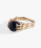 Gold Tone Skeleton Hand Statement Ring