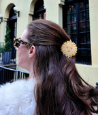 Yellow Sun Face Hair Claw Clip