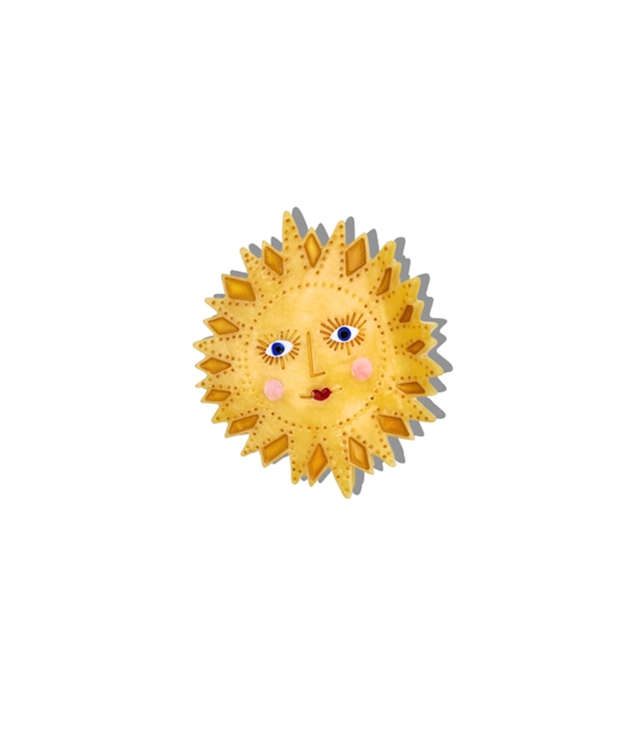Yellow Sun Face Hair Claw Clip