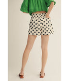 Ivory & Black Polka Dot High Waisted Shorts
