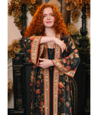 Black Sacred Heart Floral Print Kimono