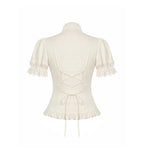 Ivory Victorian Lace Puff Sleeve Blouse