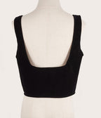 Black Lace-Up Corset Top