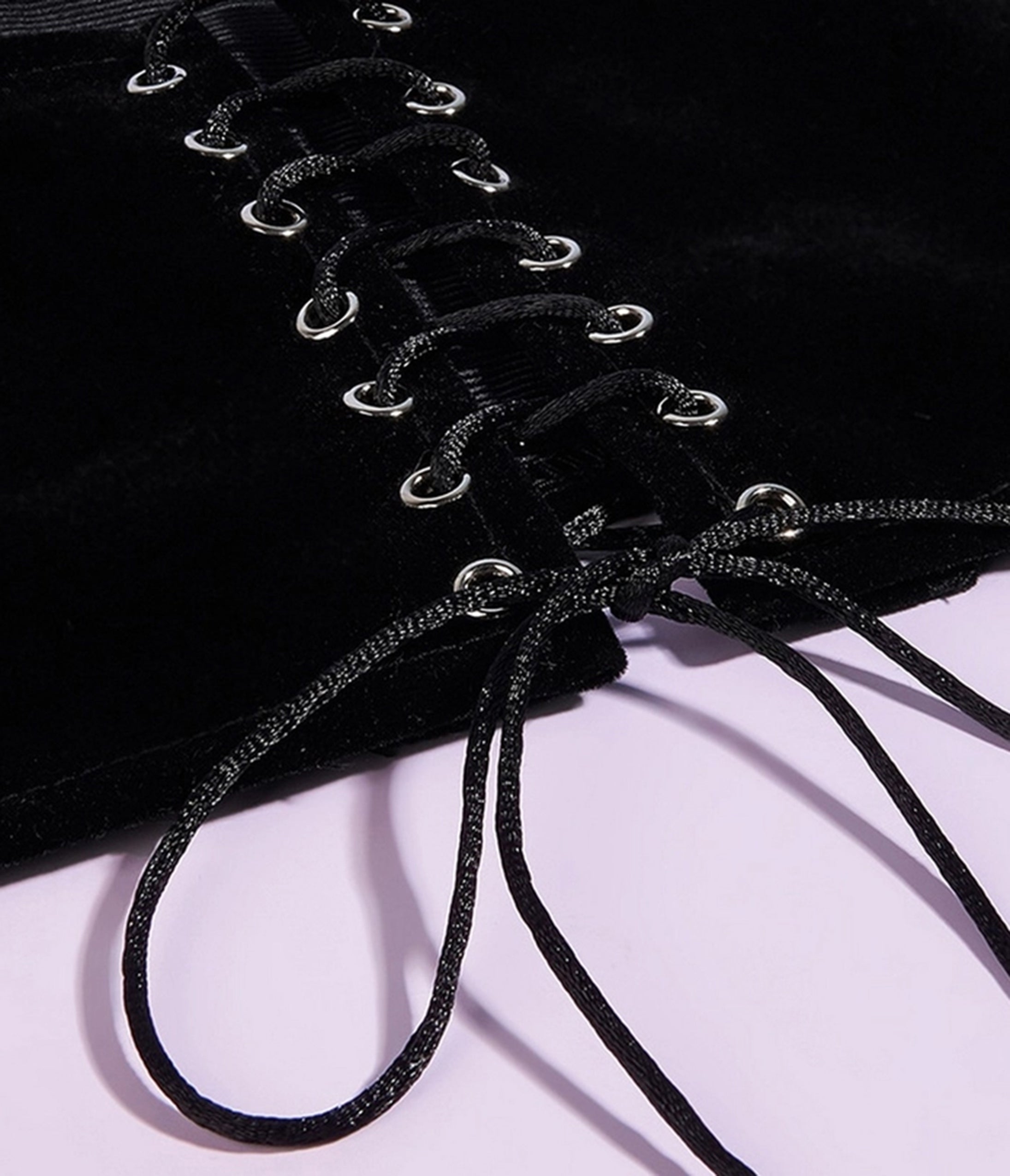 Black Lace-Up Corset Top
