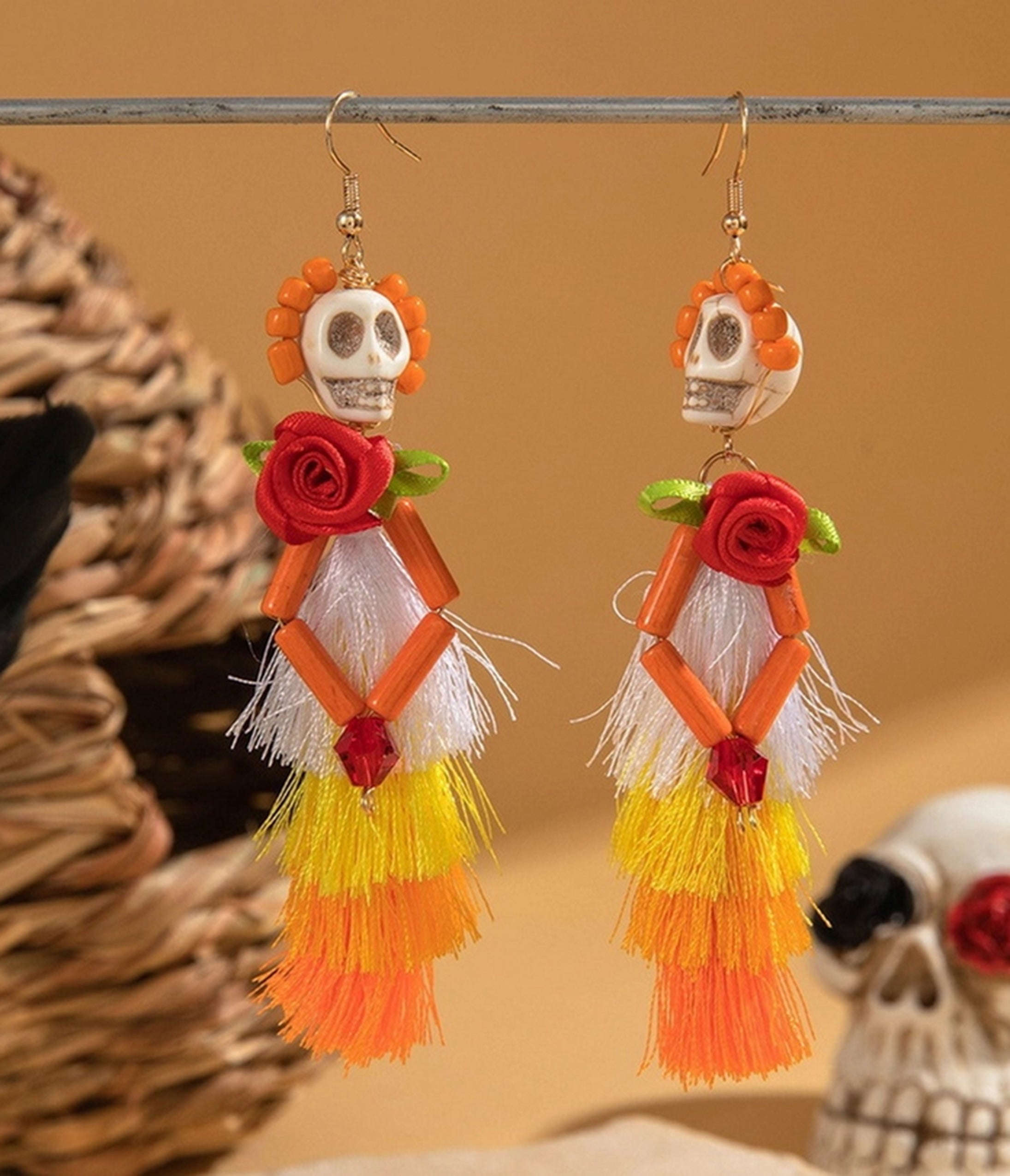 Skeleton Tassel Dangle Earrings