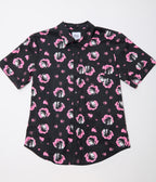 Beetlejuice x Unique Vintage Black & Pink Adam & Barbara Mens Button Up Shirt