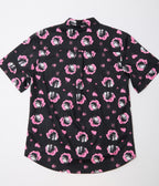Beetlejuice x Unique Vintage Black & Pink Adam & Barbara Mens Button Up Shirt