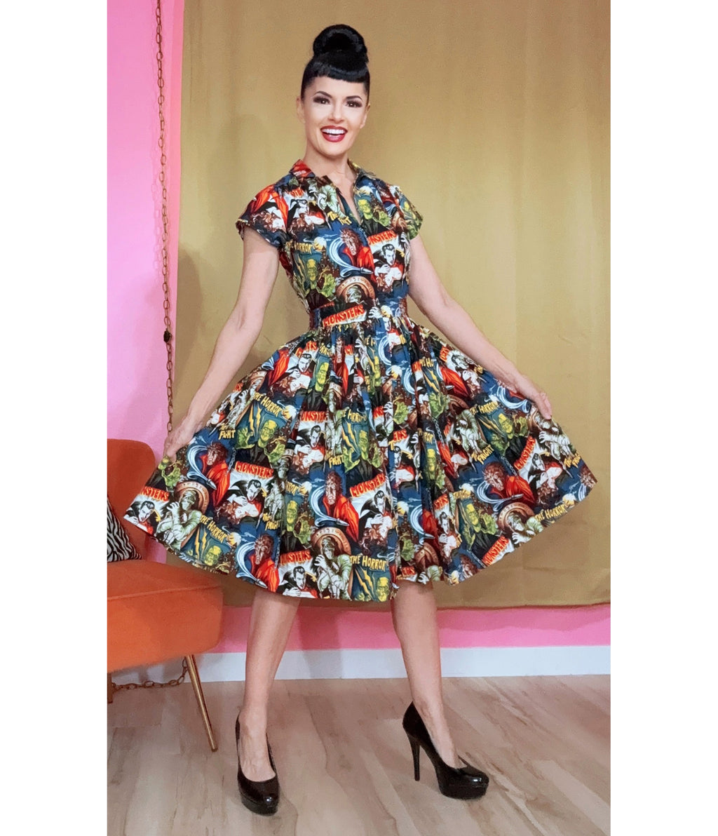 Bernie Dexter Classic Horror Monsters Kelly Flare Dress