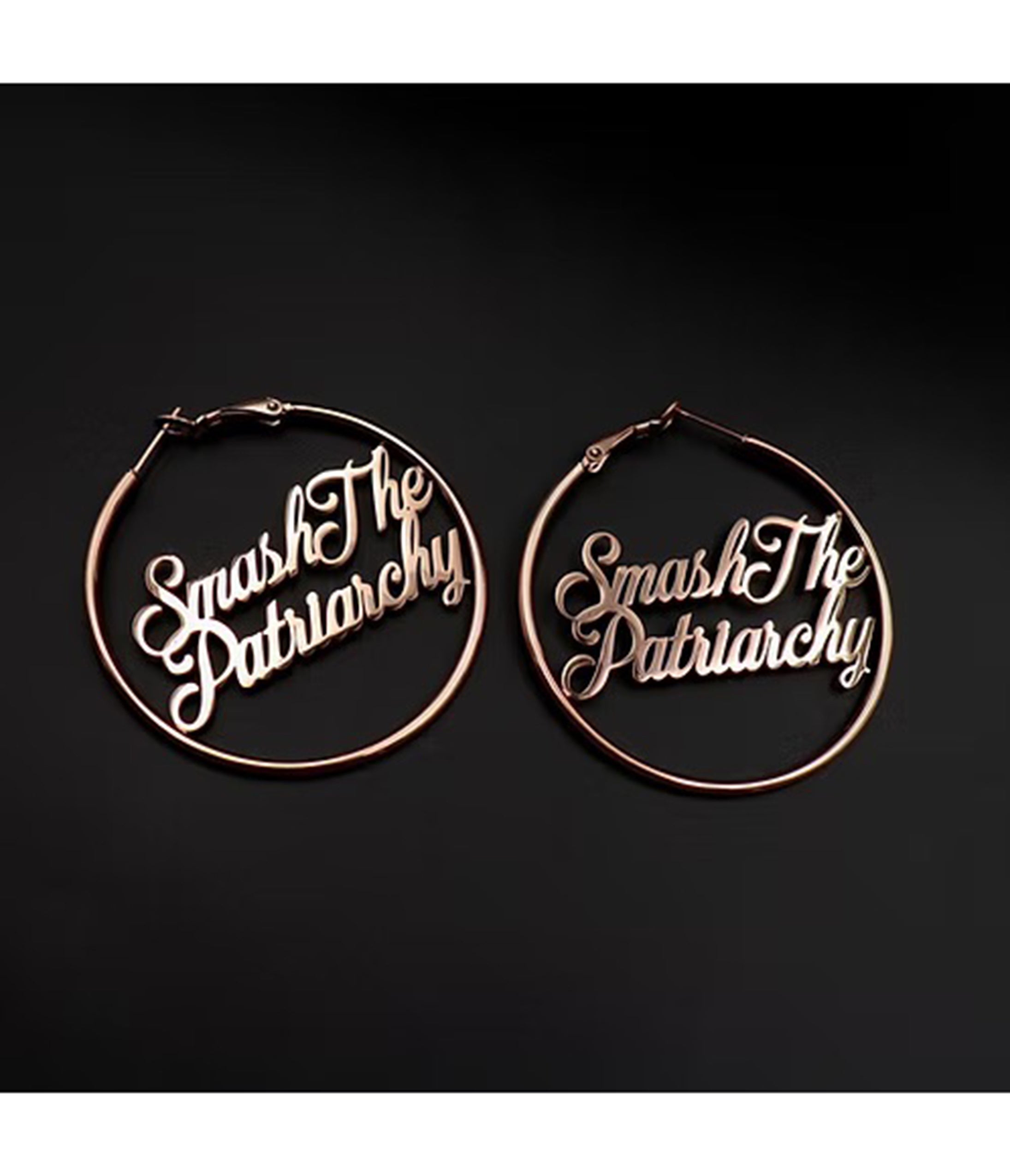Gold Tone Smash The Patriarchy Hoop Earrings