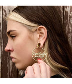 Gold Tone Dont Fucking Touch Me Hoop Earrings