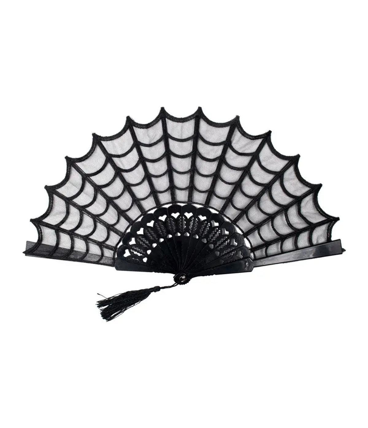 Black Spiderweb Hand Fan