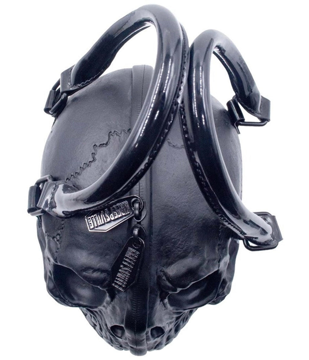 Black Faux Leather Skull Handbag