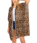 Leopard Print Open Front Kimono