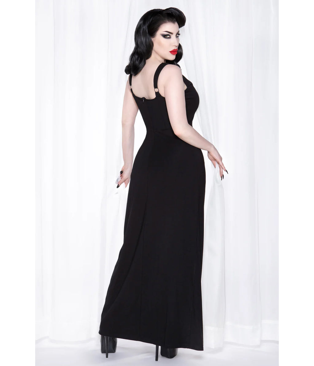 Weasel Wear Black Queen of the Night Maxi Dress